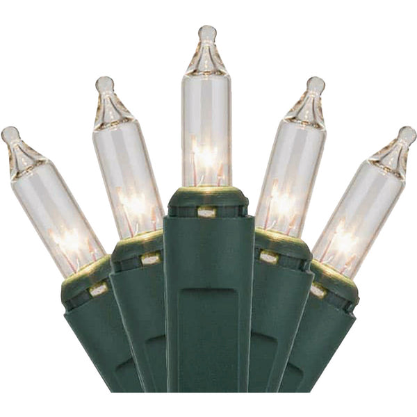 J Hofert Clear 50-Bulb Mini Incandescent String Light Set with Green Wire