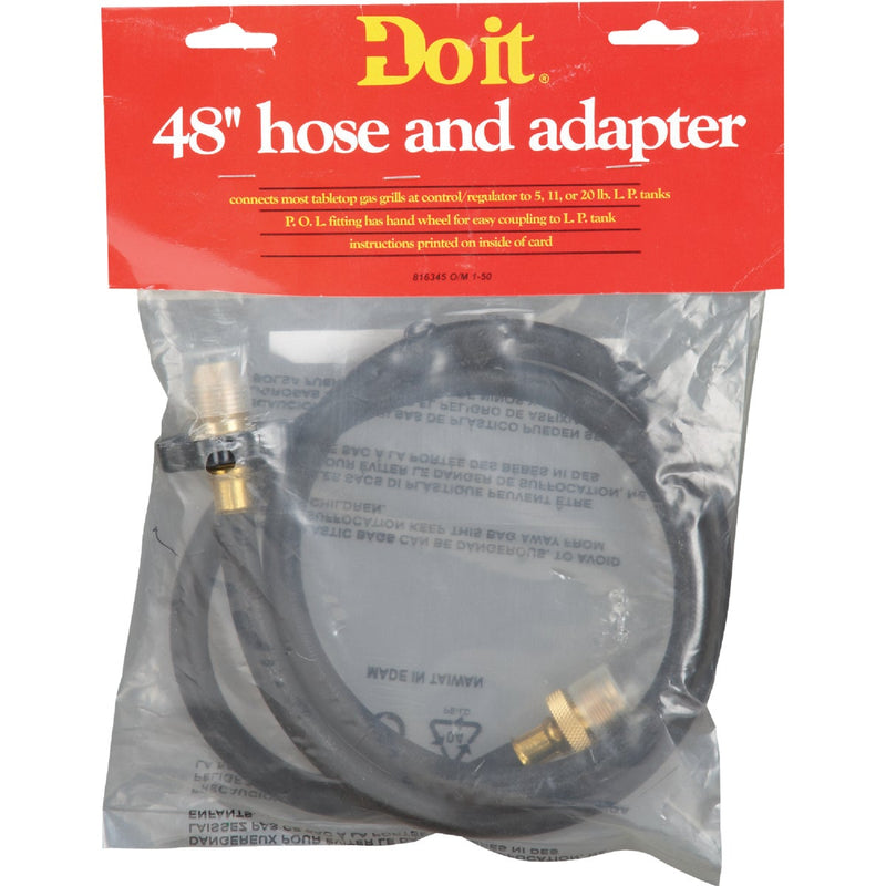 GrillPro 4 Ft. 1/2 In. PVC LP Hose with Adapter