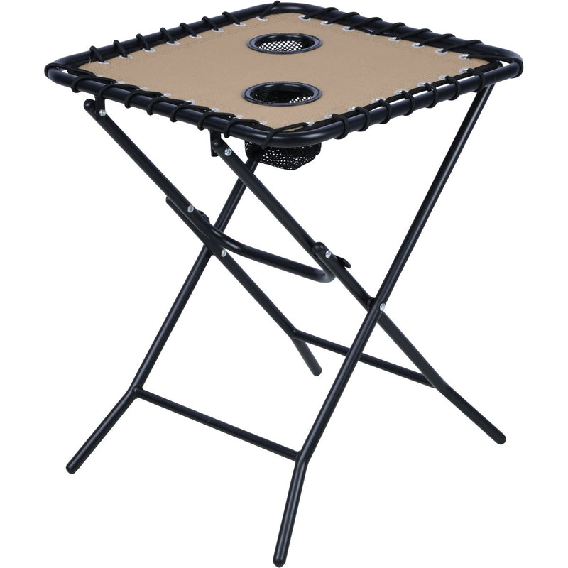 Outdoor Expressions Tan 18 In. Square Steel Folding Side Table