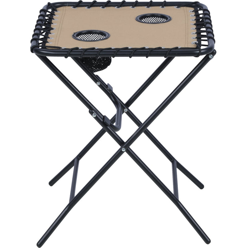 Outdoor Expressions Tan 18 In. Square Steel Folding Side Table