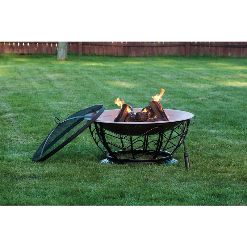 Outdoor Expressions 30 In. Coppertone Round Steel Fire Pit