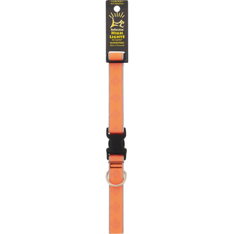 Lupine 1 In. Reflective Orange-Diamond Adjustable Dog Collar