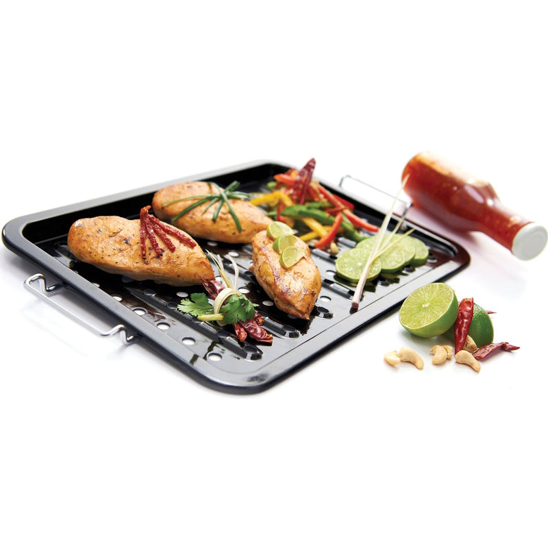 GrillPro 11 In. W. x 16 In. L. Porcelain Coated Stainless Steel Grill Topper Tray