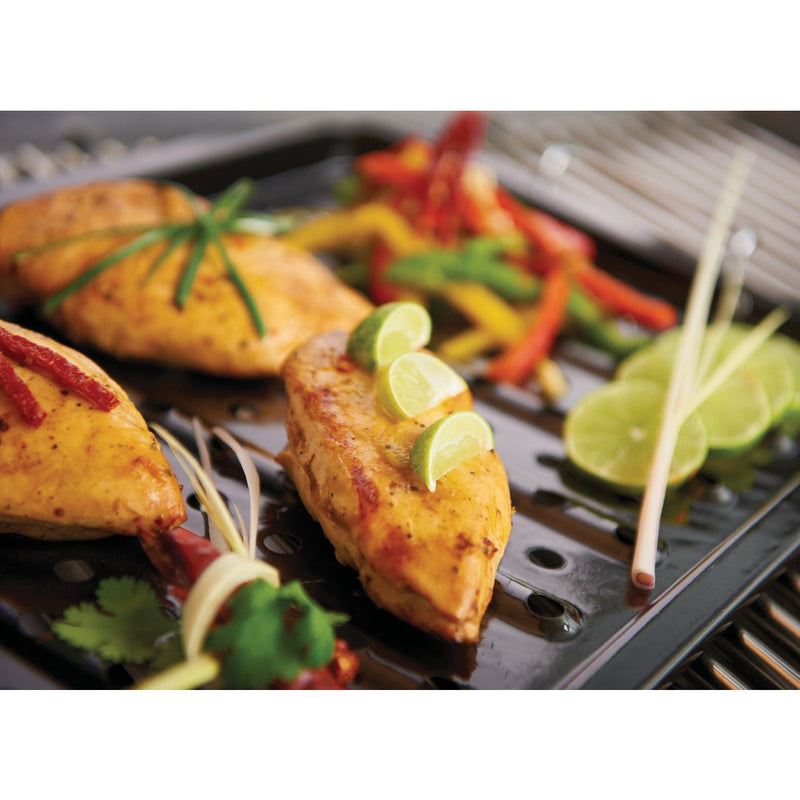 GrillPro 11 In. W. x 16 In. L. Porcelain Coated Stainless Steel Grill Topper Tray