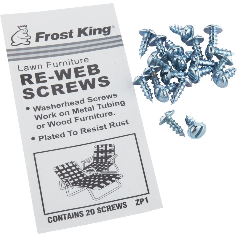 Frost King Plated Outdoor Chair Webbing Screws (20-Pack)