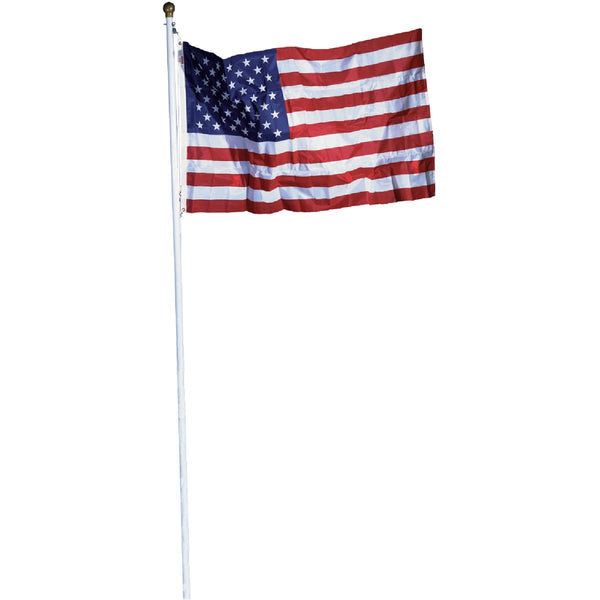 Valley Forge 3 Ft. x 5 Ft. Polycotton American Flag & 18 Ft. Pole Kit
