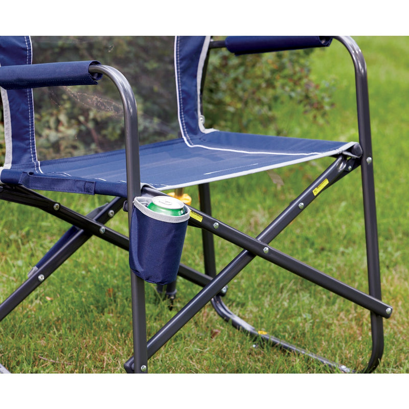 GCI Outdoor Freestyle Indigo PVC-Backed Polyester Powder-Coated Steel Folding Rocker