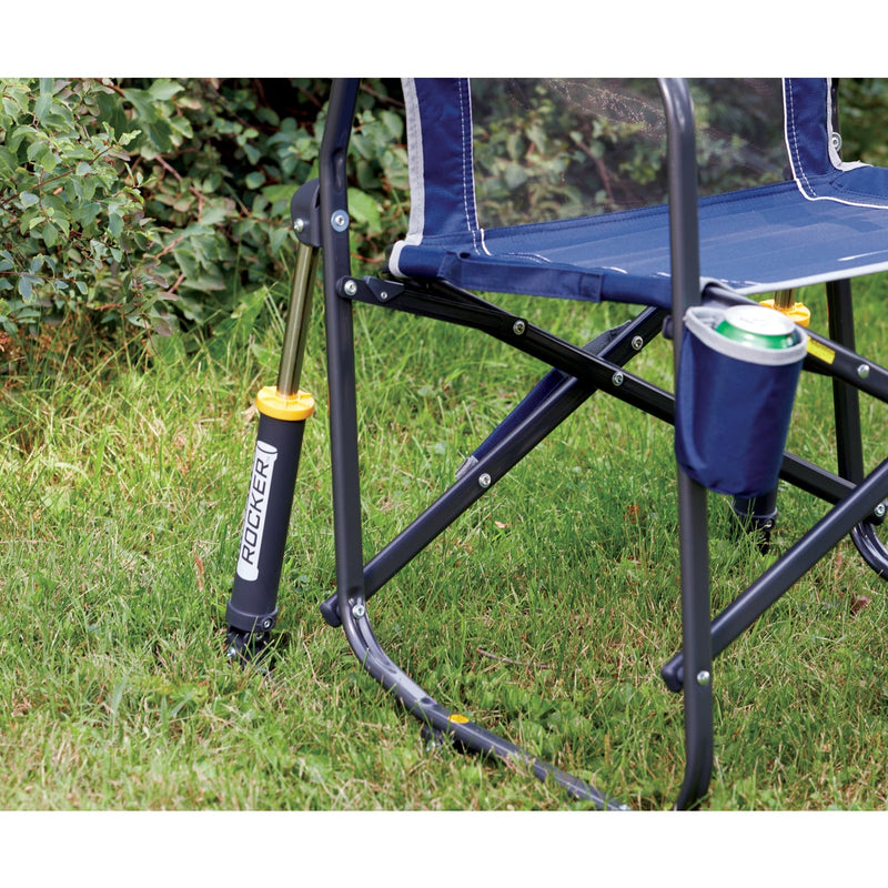 GCI Outdoor Freestyle Indigo PVC-Backed Polyester Powder-Coated Steel Folding Rocker