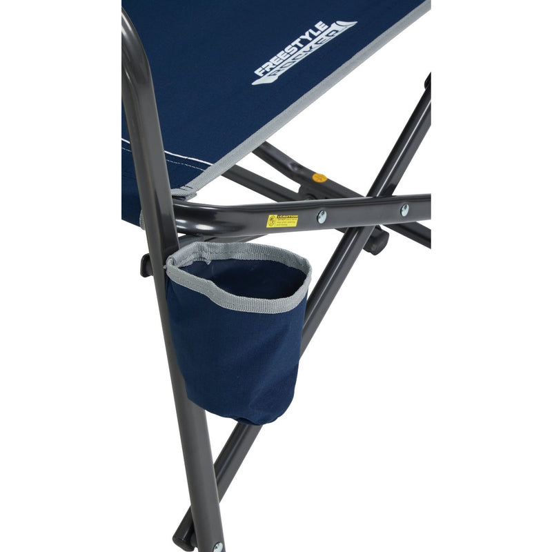 GCI Outdoor Freestyle Indigo PVC-Backed Polyester Powder-Coated Steel Folding Rocker