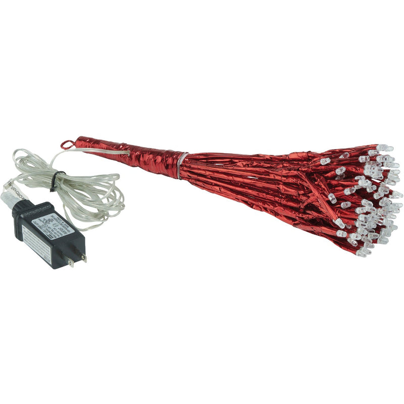 Alpine 10 In. LED 48-Bulb Red Hanging Twig Snowflake Ornament Light Decoration