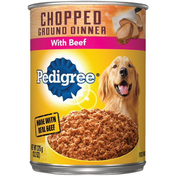 Pedigree Meaty Ground Dinner with Chopped Beef Wet Dog Food, 13.2 Oz.