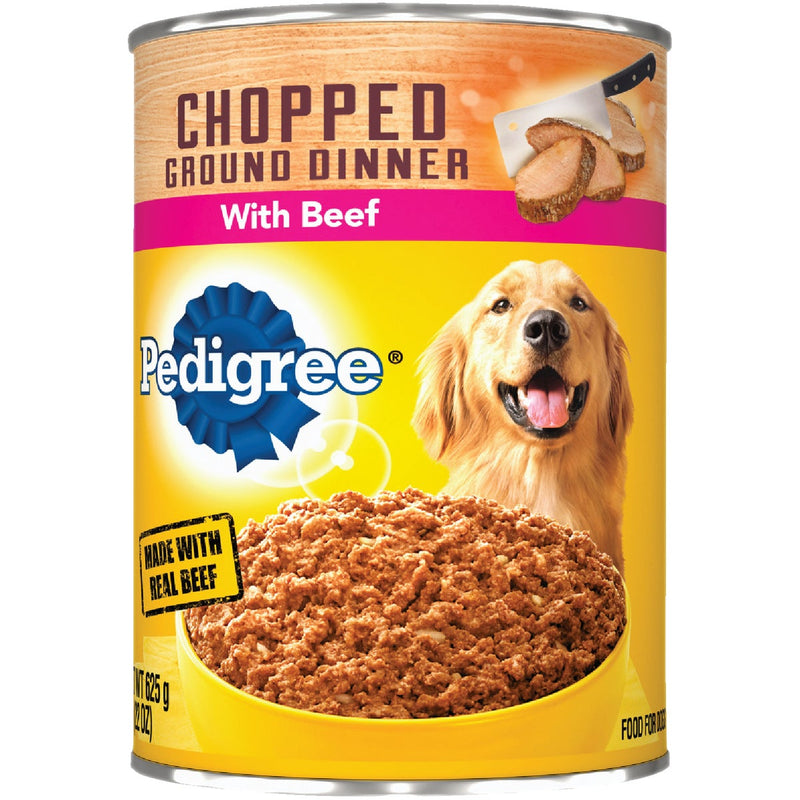 Pedigree Meaty Ground Dinner with Chopped Beef Wet Dog Food, 22 Oz.