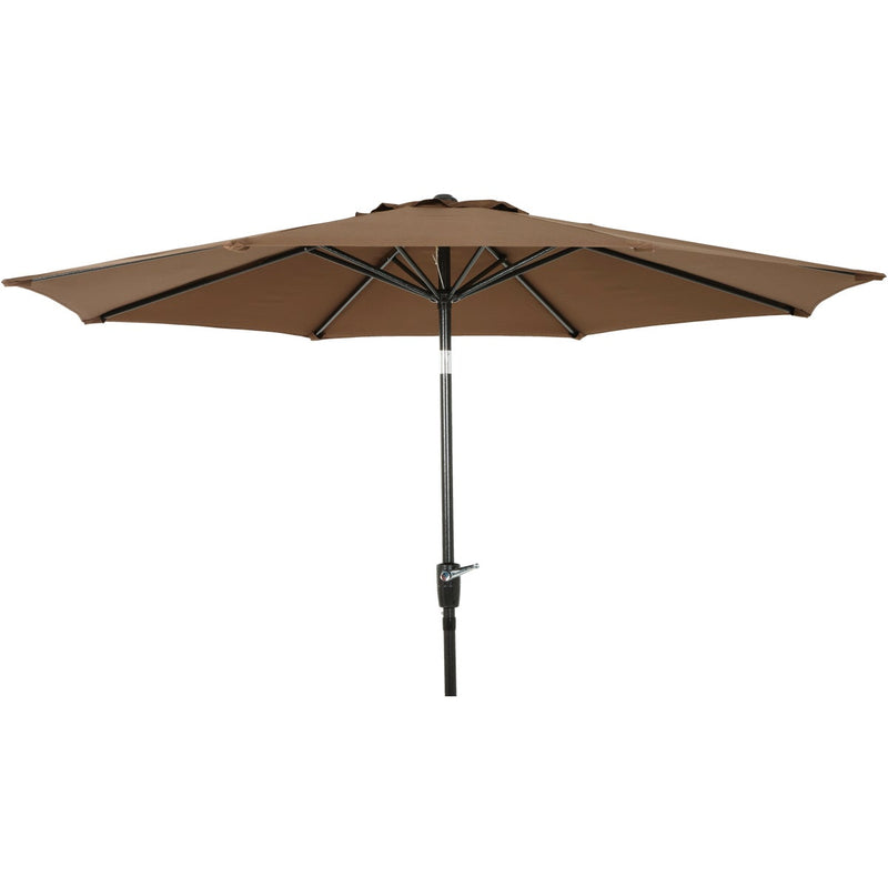 Outdoor Expressions 9 Ft. Aluminum Tilt/Crank Brown Patio Umbrella