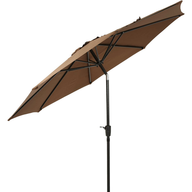 Outdoor Expressions 9 Ft. Aluminum Tilt/Crank Brown Patio Umbrella