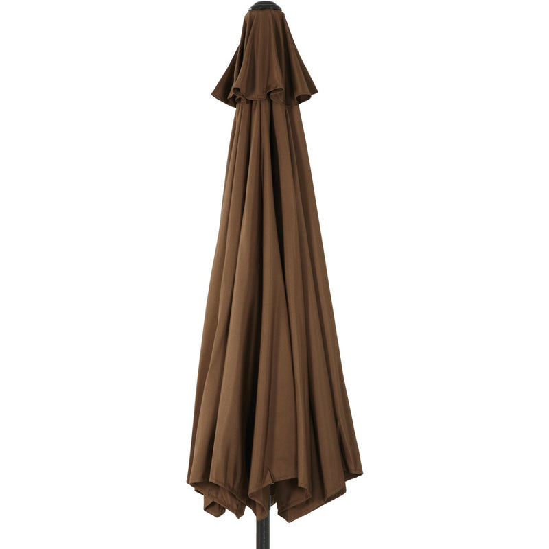 Outdoor Expressions 9 Ft. Aluminum Tilt/Crank Brown Patio Umbrella