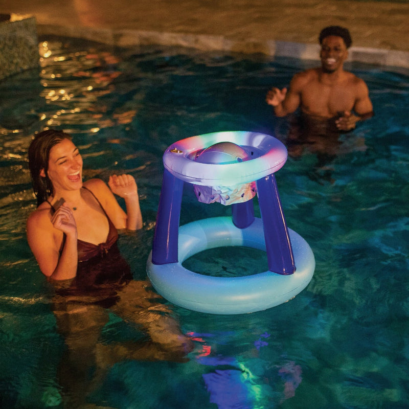 PoolCandy 2 or More Players Illuminated Floating LED Pool Basketball Set