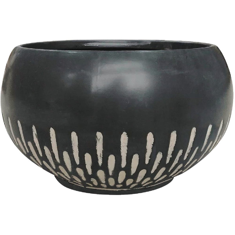 Southern Patio Ava 12 In. Ceramic Brown Planter