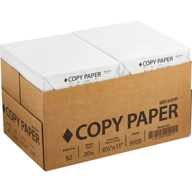 Staples 8.5 In. x 11 In. 20 Lb. White Copier Paper, 5000 Sheets