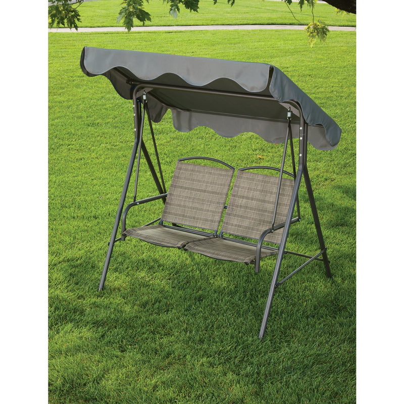 Outdoor Expressions 2-Person 61.41 In. W. x 64.96 In. H. x 47.24 In. D. Brown Patio Swing