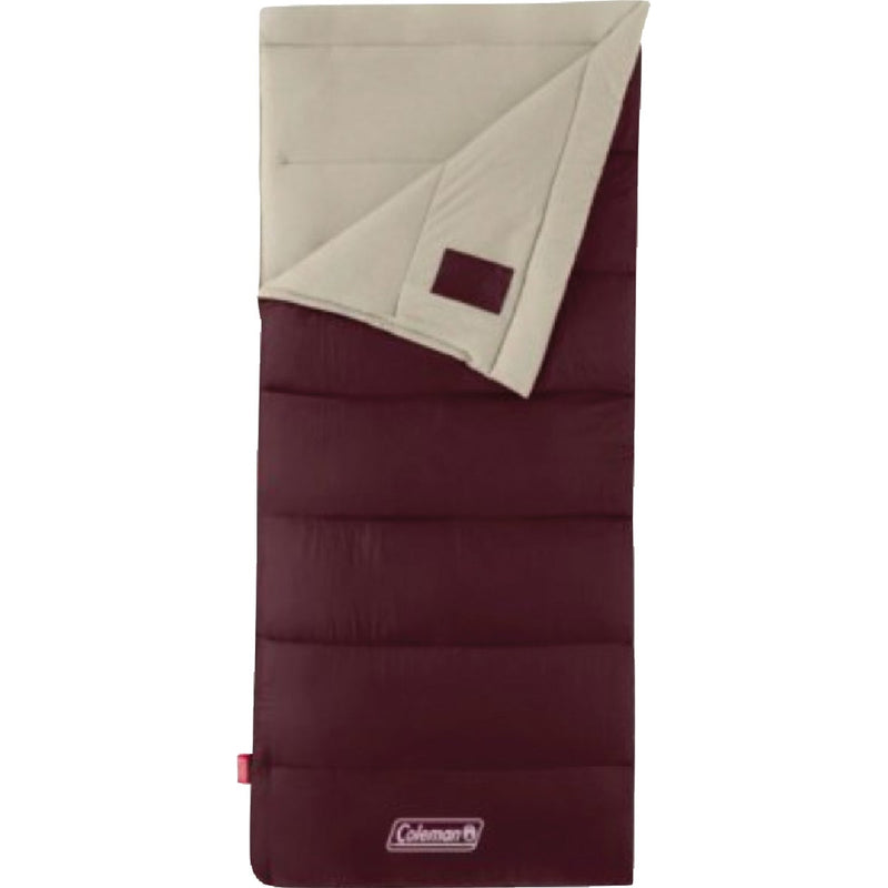 Coleman 50 Deg F 33 In. W. x 75 In. L. Red Adult Sleeping Bag