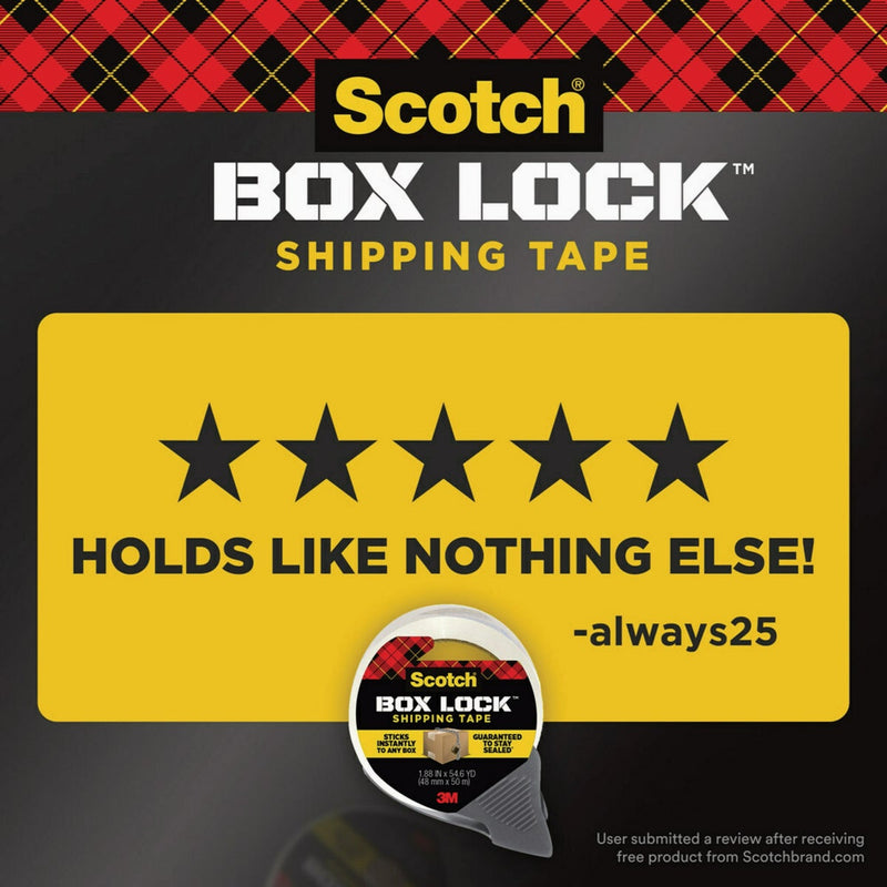 Scotch Box Lock 1.88 In. x 22.2 Yd. Clear Shipping Packaging Tape