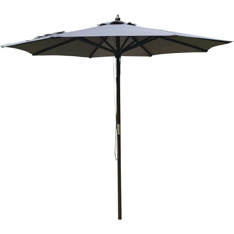 Outdoor Expressions 9 Ft. Pulley Gray Market Patio Umbrella with Chrome Plated Hardware