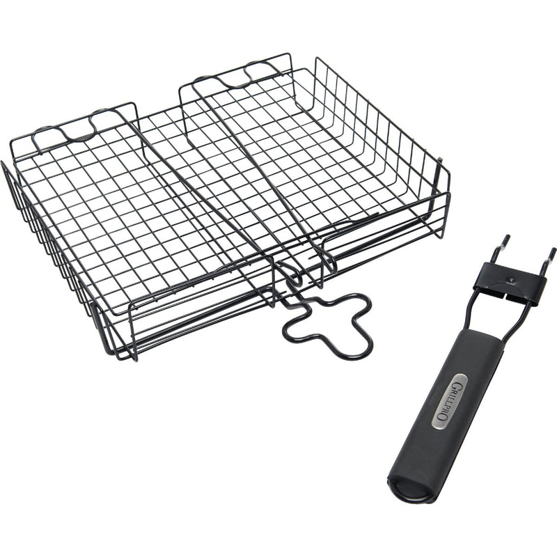 GrillPro Deluxe 9.5 In. W. x 12 In. L. Steel Broiler Grill Basket