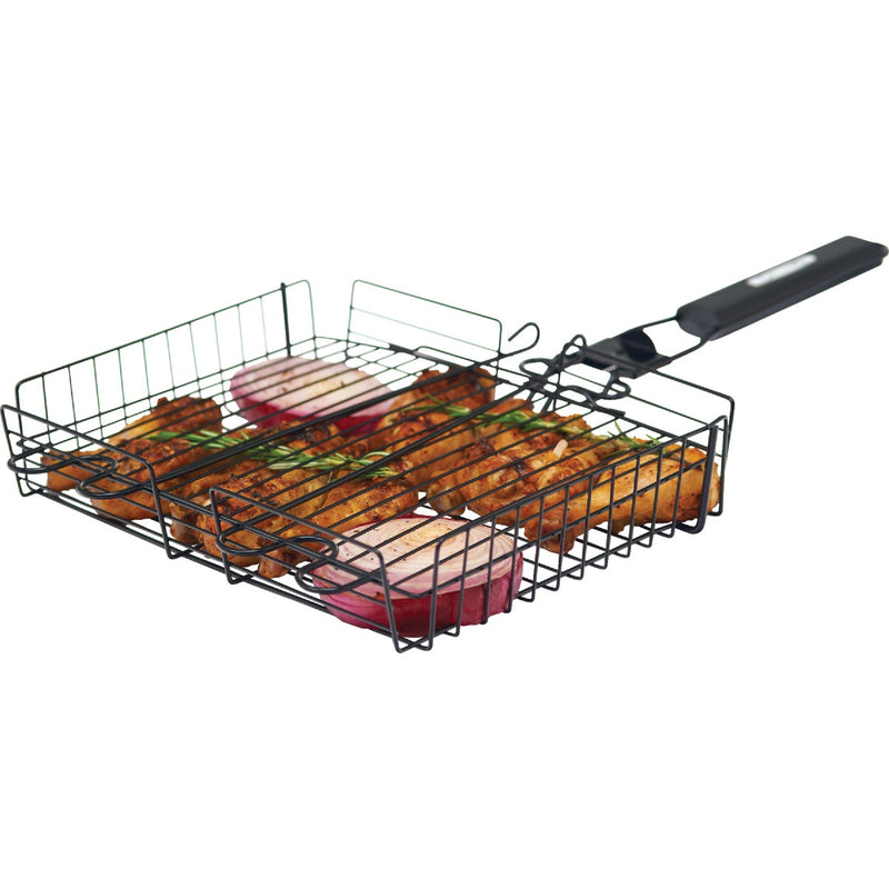 GrillPro Deluxe 9.5 In. W. x 12 In. L. Steel Broiler Grill Basket