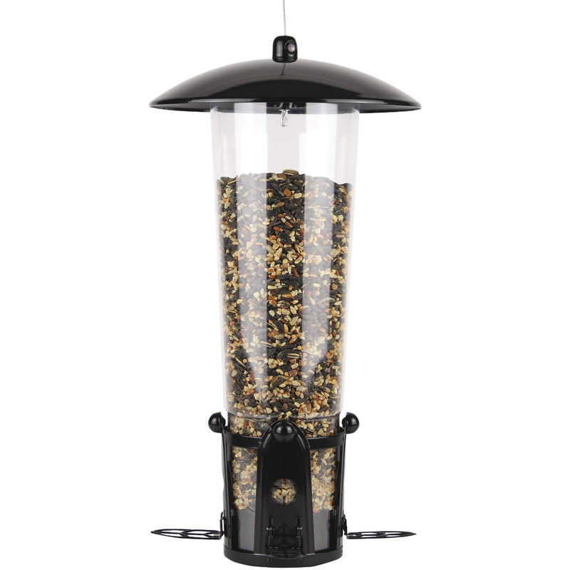 Perky-Pet Squirrel-Be-Gone Max Clear Plastic Bird Feeder with Flexports, 3Lb.