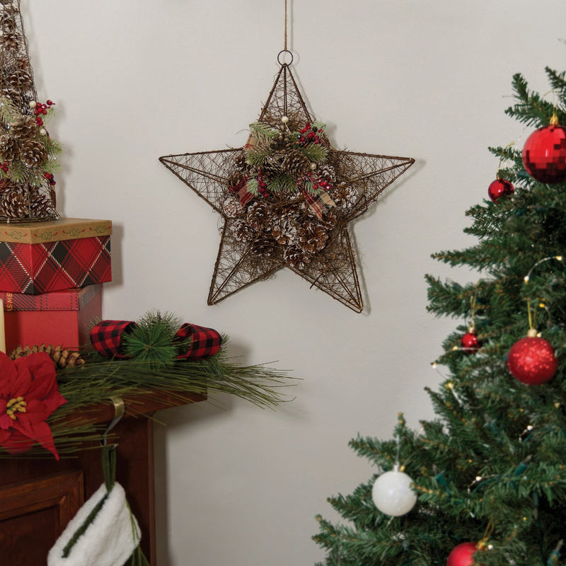 Alpine 5 In. W. x 20 In. H. x 20 In. L. Rustic Christmas Star Holiday Decoration