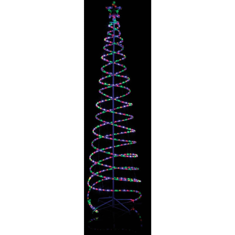 Alpine 91 In. LED Multi-Color Multi-Function Spiral Christmas Tree Lighted Decoration