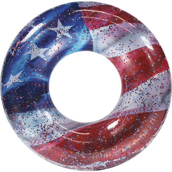 PoolCandy Stars & Stripes 48 In. Jumbo Glitter Pool Tube Float