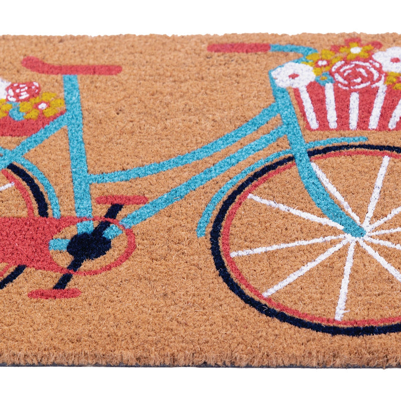 Natco Home 18 In. x 30 In. Coir Outdoor Doormat, Summer Time Flower Rides