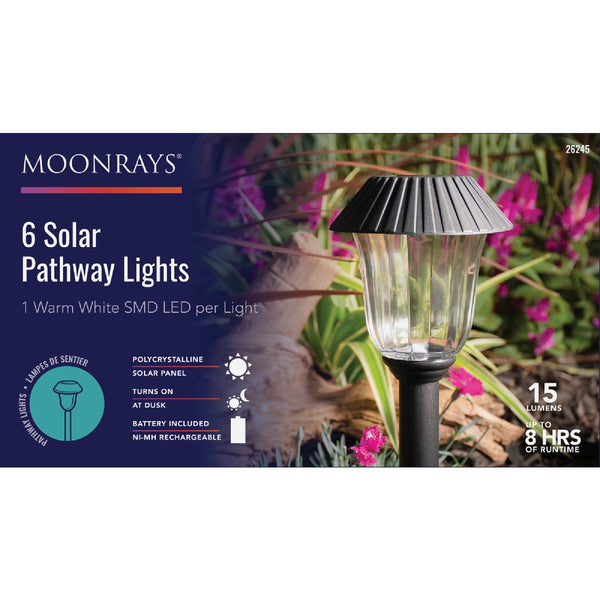 Moonrays Plastic 13-1/2 In. H. Solar Stake Light Set (6-Pack)