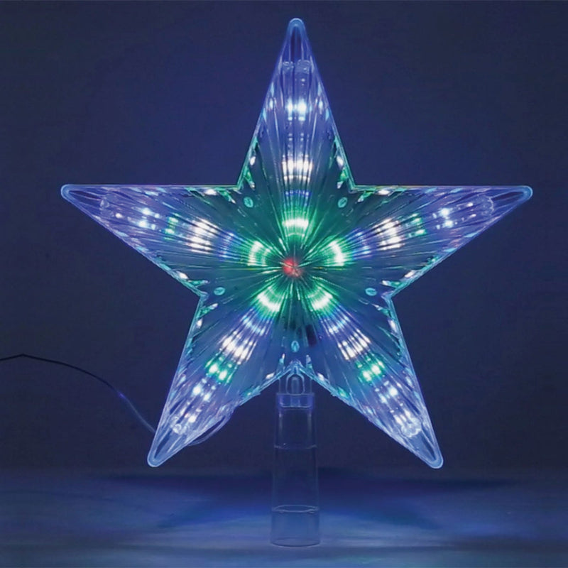 Alpine 8-Function LED 9 In. Star Christmas Tree Topper