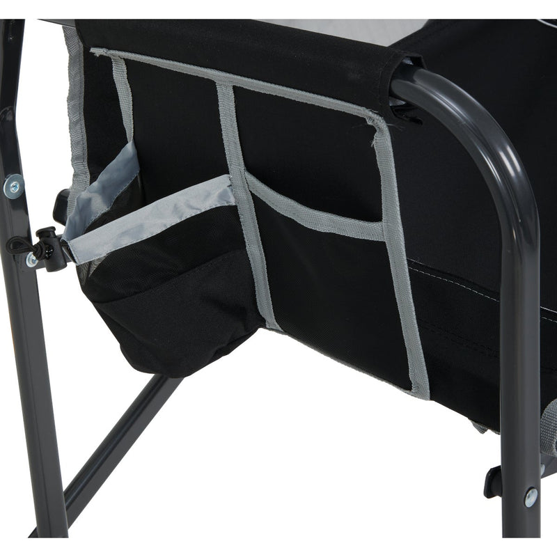 GCI Outdoor Freestyle Black PVC-Backed Polyester Powder-Coated Steel XL Folding Rocker