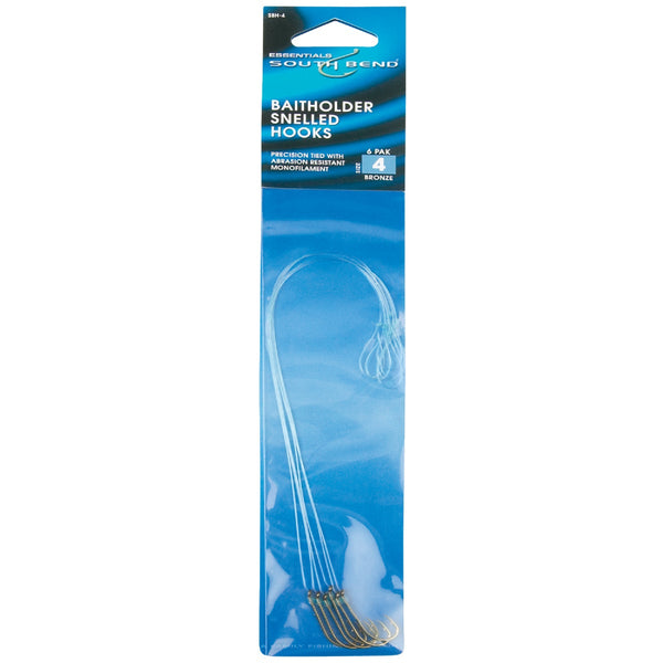 SouthBend Size 4 Baitholder Snelled Hooks (6-Pack)