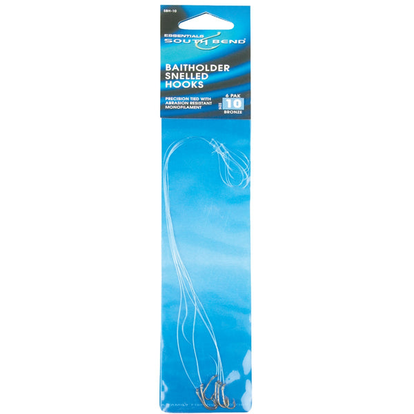 SouthBend Size 10 Baitholder Snelled Hooks (6-Pack)