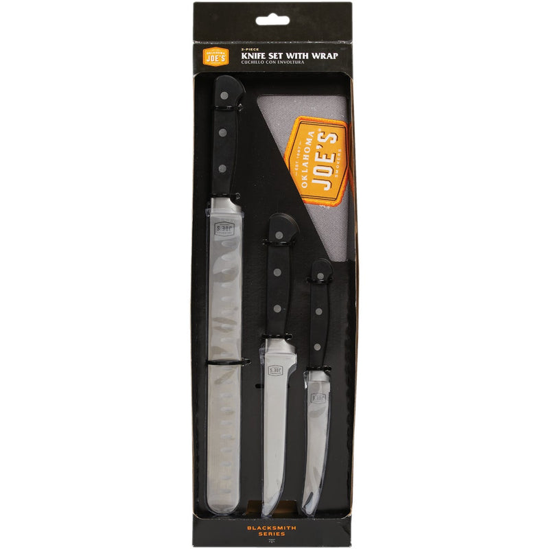 Oklahoma Joe's Blacksmith Stainless Steel 3-Piece BBQ Knife Set & Case