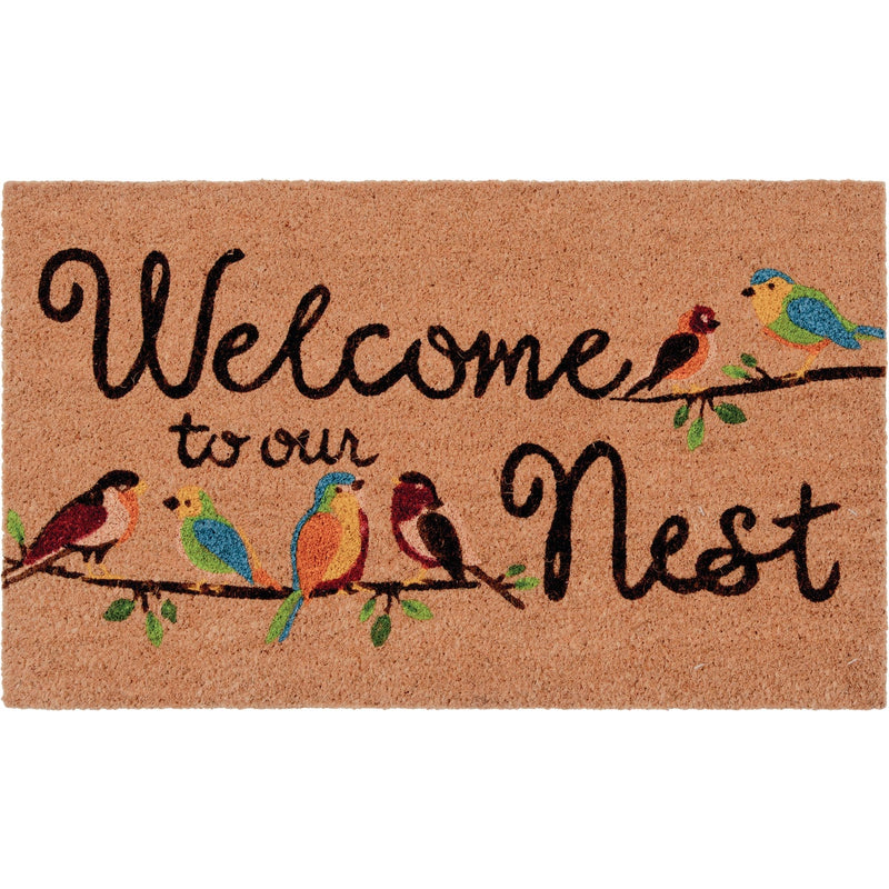 Natco Home 18 In. x 30 In. Coir Outdoor Doormat, Wire Birds