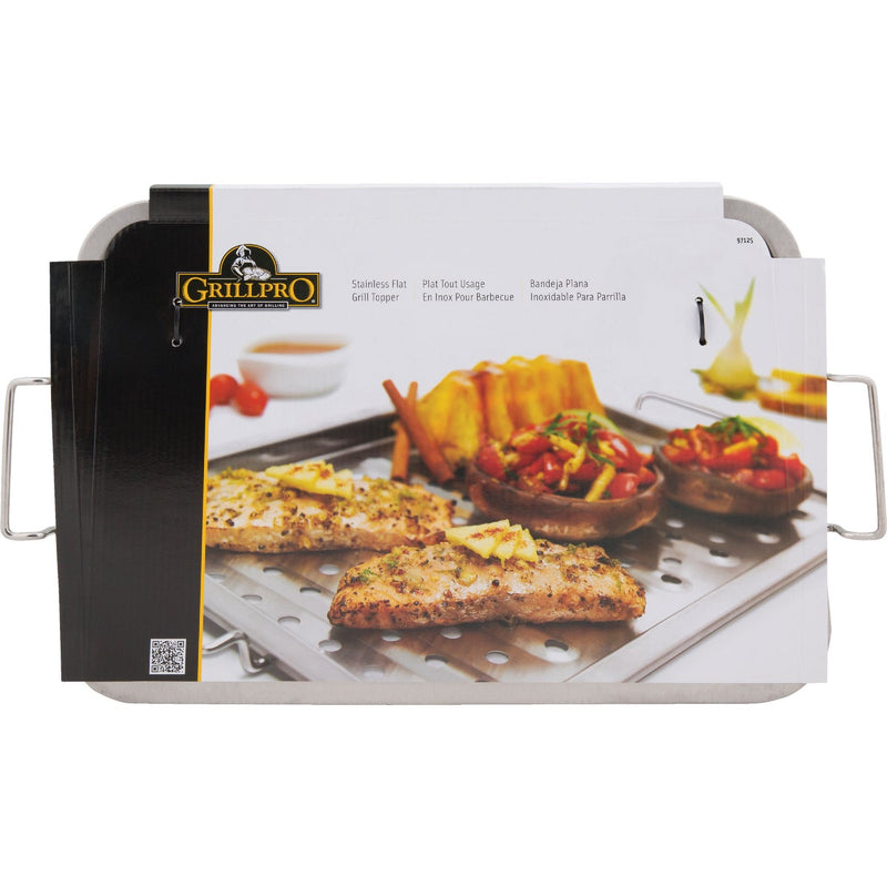 GrillPro 11 In. W. x 16 In. L. Stainless Steel Grill Topper Tray