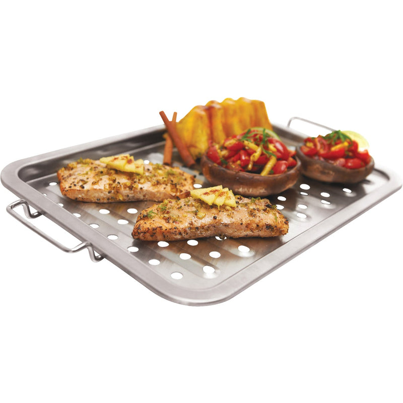 GrillPro 11 In. W. x 16 In. L. Stainless Steel Grill Topper Tray