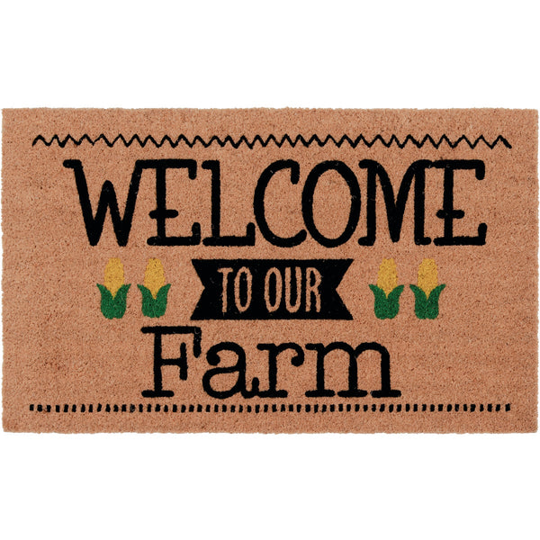 Natco Home 18 In. x 30 In. Coir Outdoor Doormat, Welcome To Our Farm