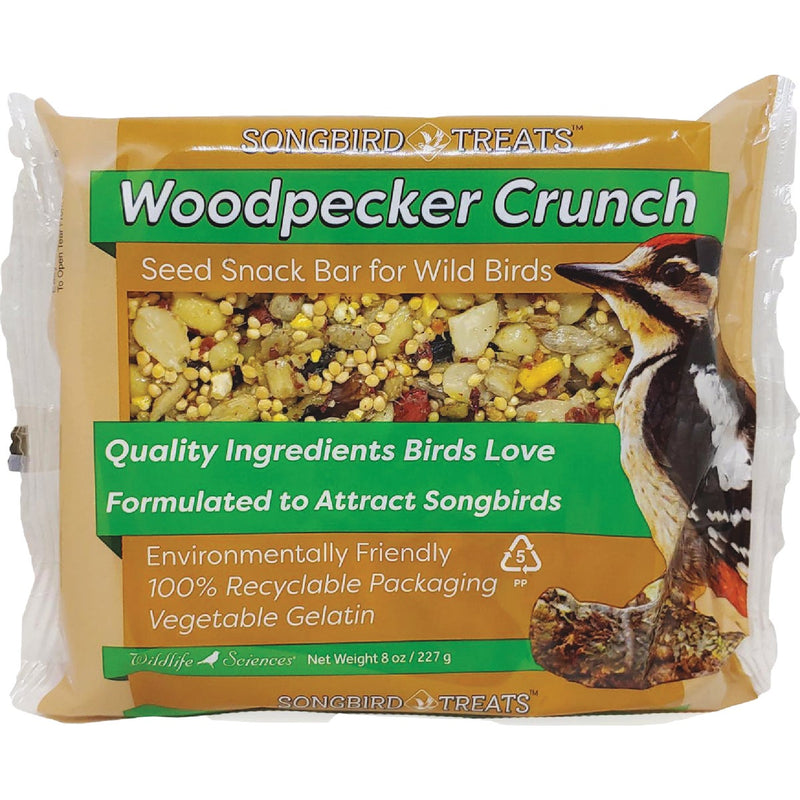 Wildlife Sciences Songbird Treats 1 Lb. Woodpecker Crunch Seed Snack Bar