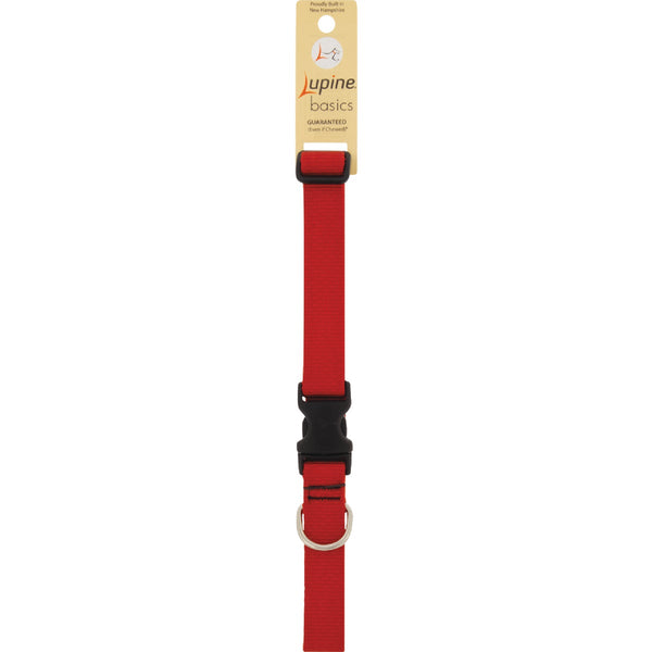 Lupine 1 In. Red Adjustable Dog Collar