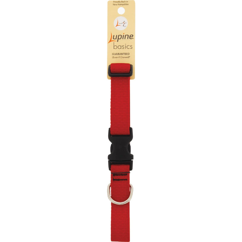 Lupine 1 In. Red Adjustable Dog Collar