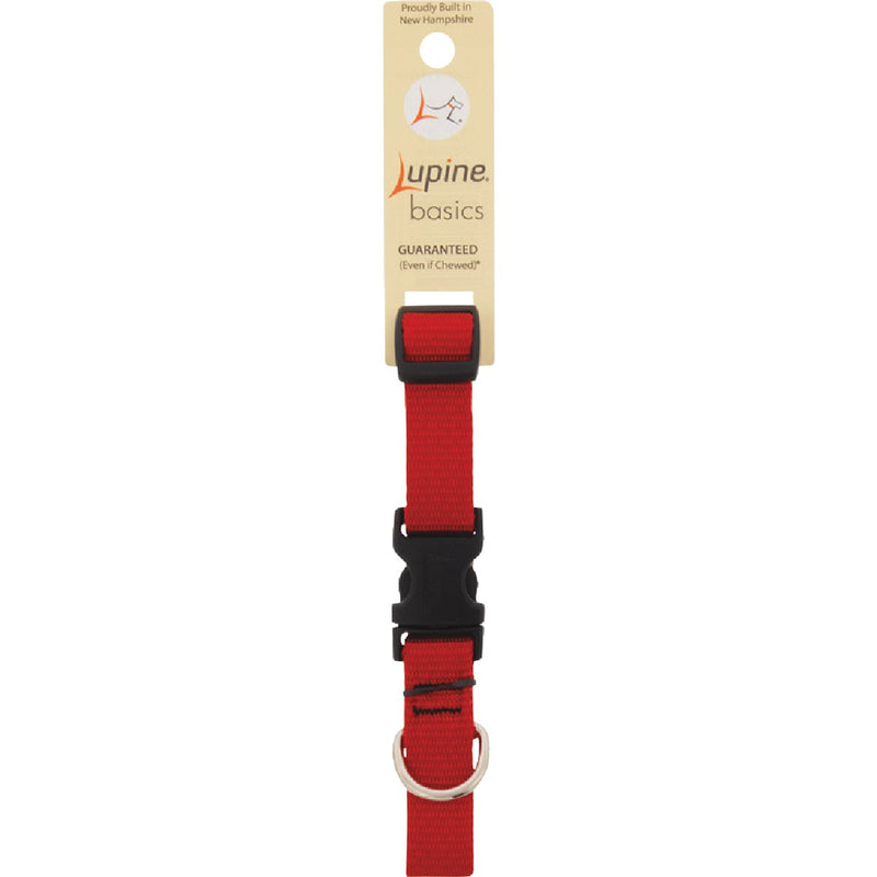 Lupine 3/4 In. Red Adjustable Dog Collar