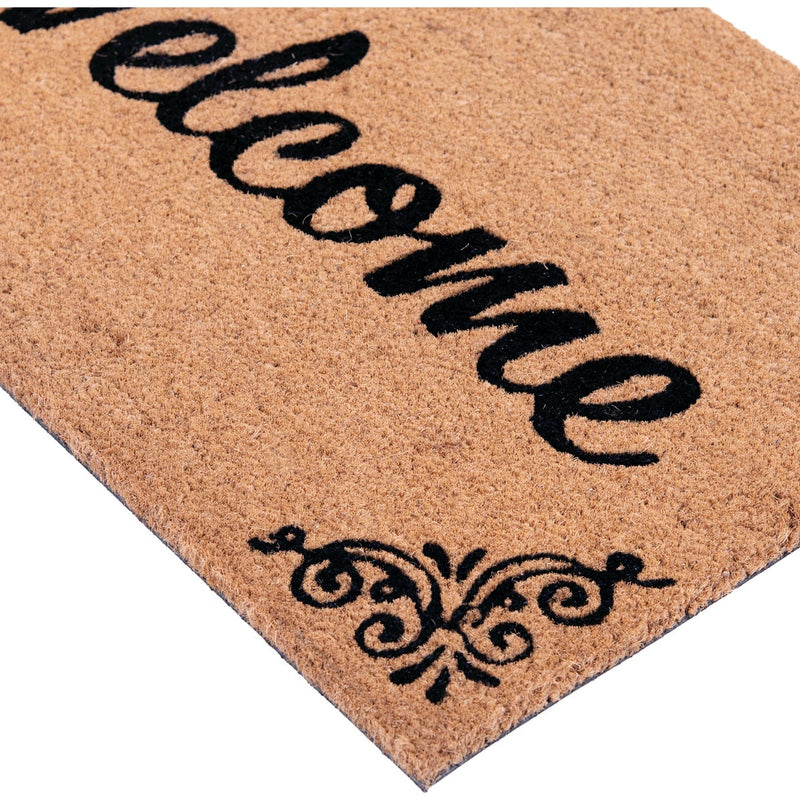 Natco Home 18 In. x 30 In. Coir Outdoor Doormat, Welcome Flourish Frame