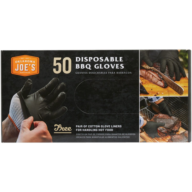 Oklahoma Joe's One Size Black Disposable BBQ Gloves (50-Pack)