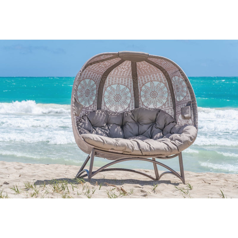 Flowerhouse Cozy Pumpkin 45 In. W. x 56 In. H. x 25 In. D. Sand Loveseat